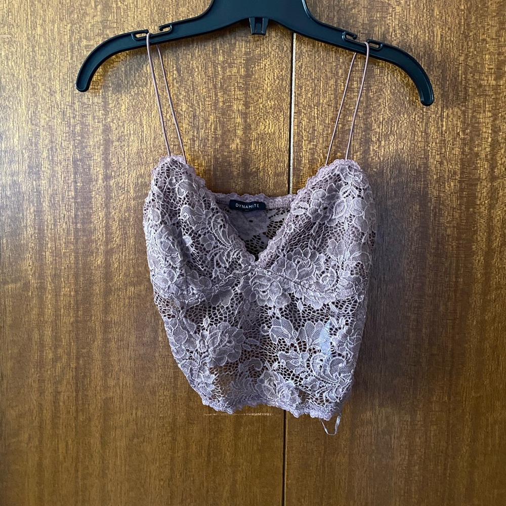 Dynamite Size Small Eyelet Crochet Lace Tank Top